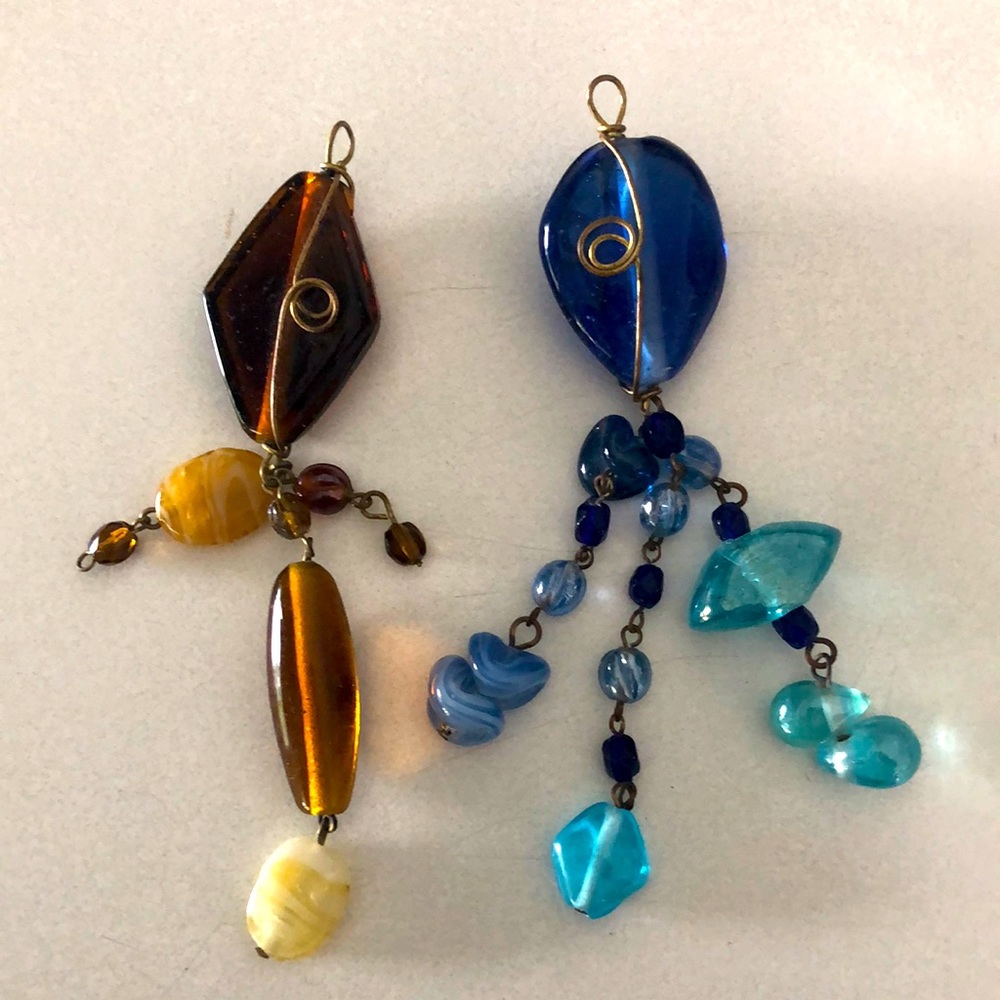 Beaded pendants for necklace or keychain